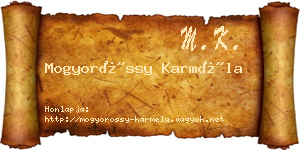 Mogyoróssy Karméla névjegykártya